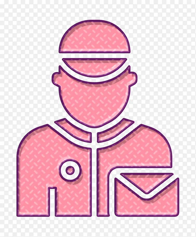 工作和职业图标 邮递员图标 粉色