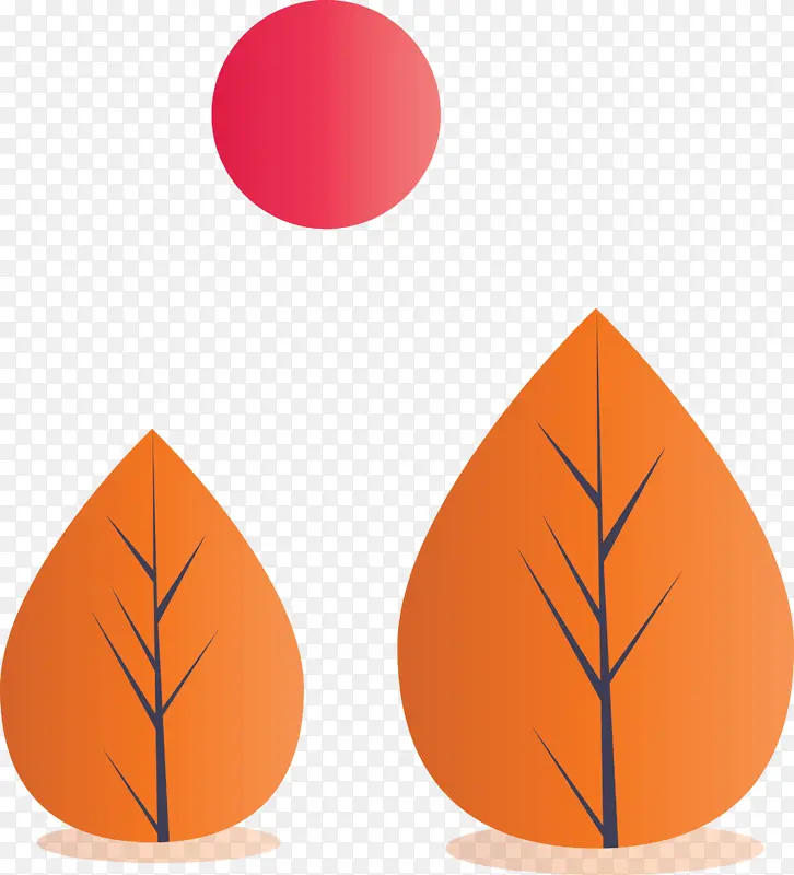 橙色 叶子 树