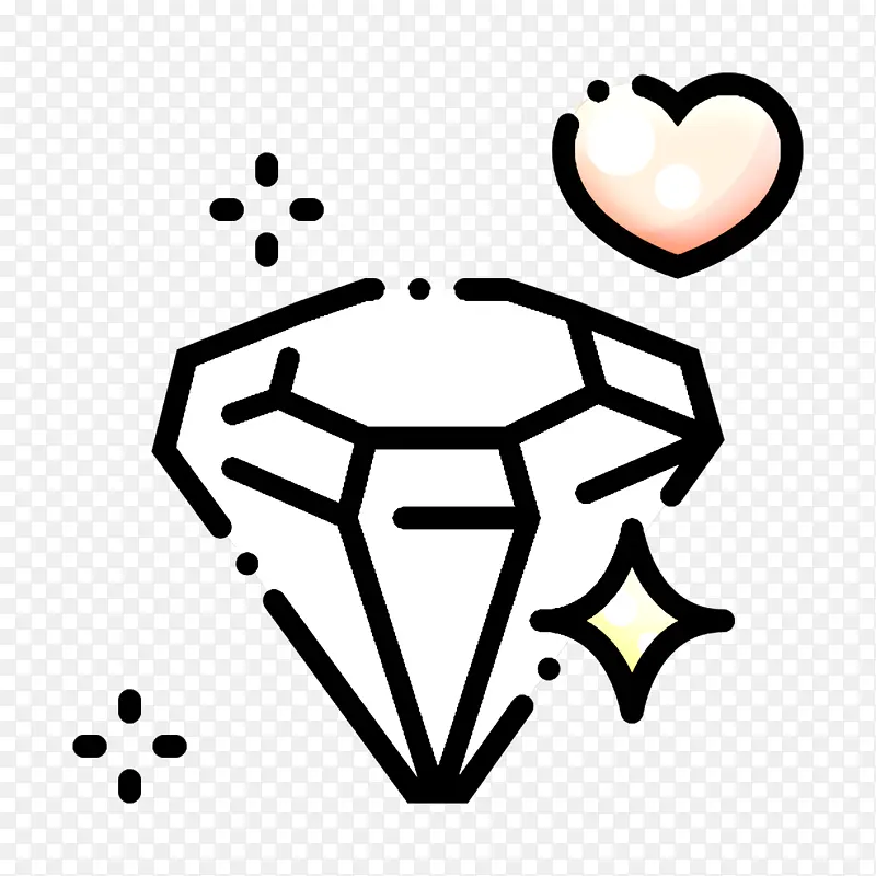 婚礼图标 钻石图标 白色