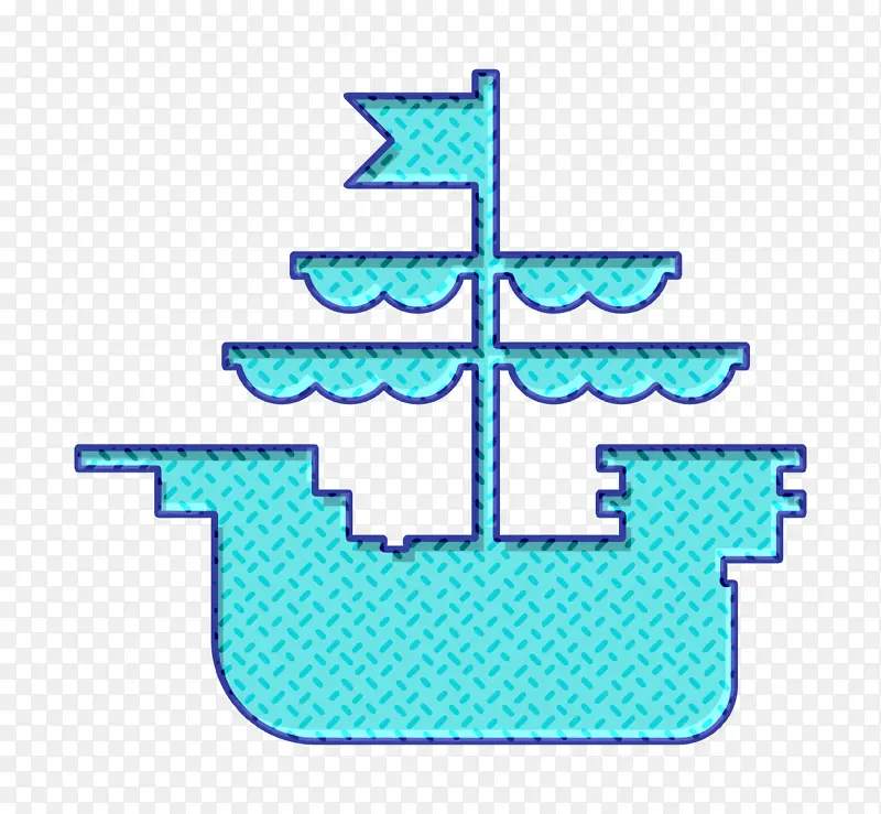 船图标 海盗图标 浅绿色
