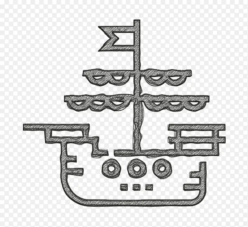 帆船图标 海盗图标 船舶图标