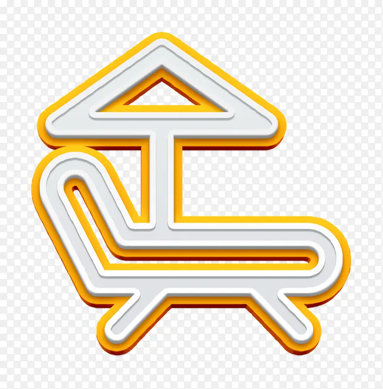 日光浴床图标 夏季派对图标 海滩图标