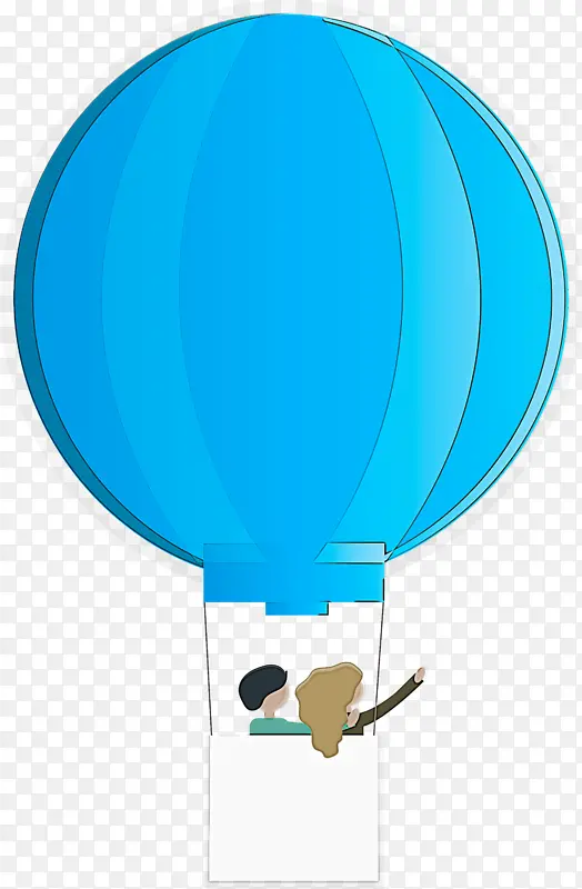 热气球 漂浮 绿松石色