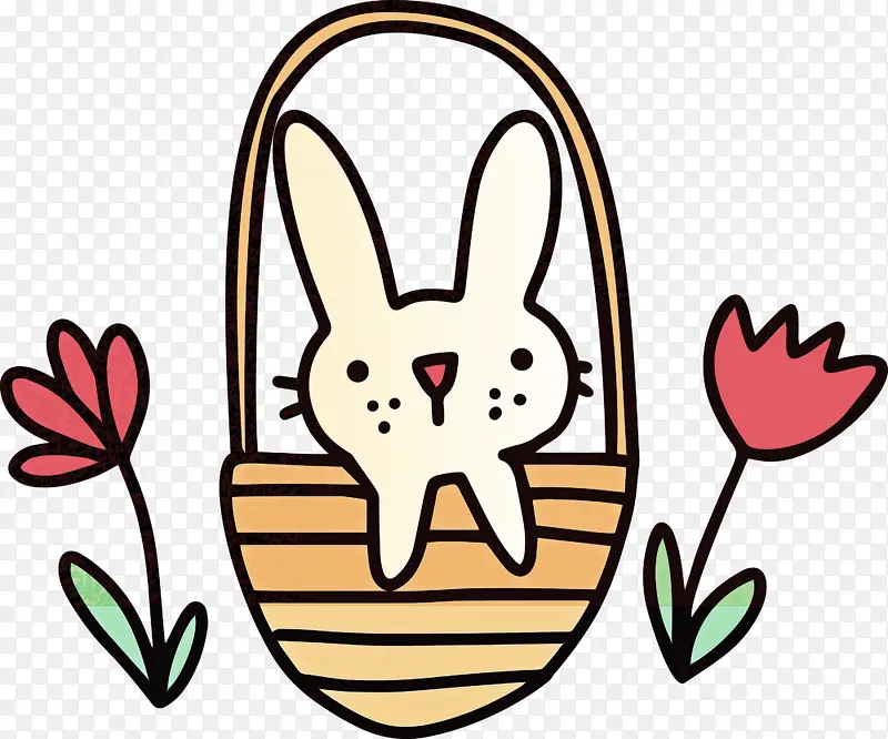 复活节快乐 卡通 兔子和野兔
