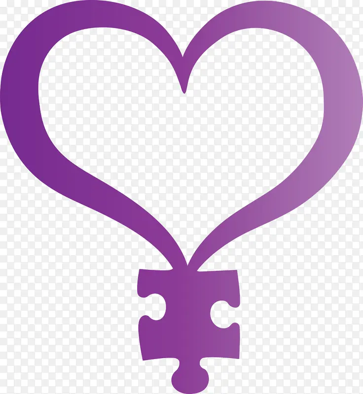 世界自闭症意识日 紫色 心脏