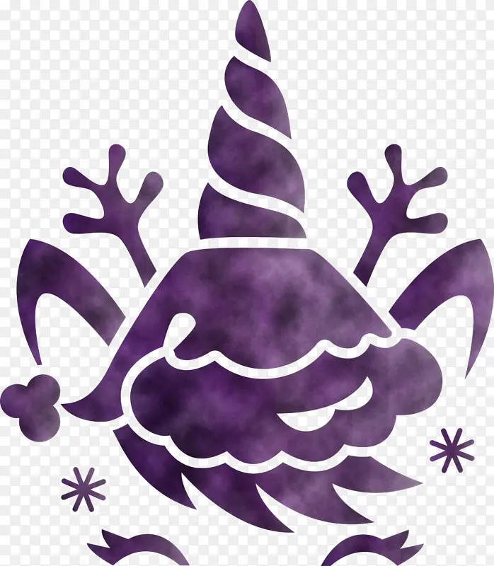 独角兽 圣诞独角兽 紫色