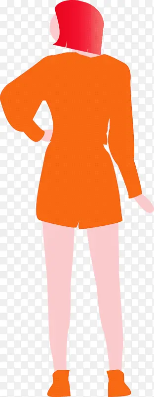 时尚女士 橙色 服装