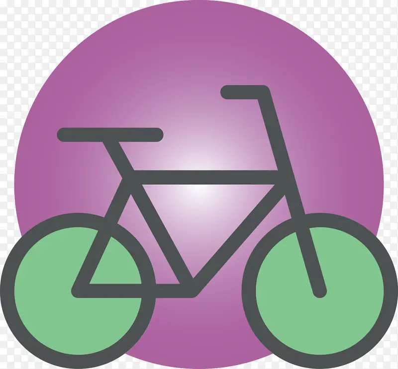 绿色 紫色 自行车车轮