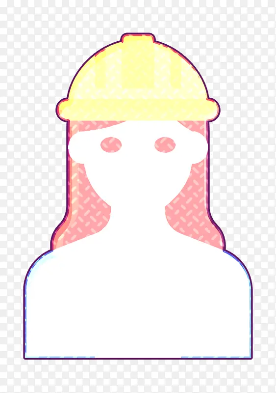 建筑师图标 职业女性图标 粉色