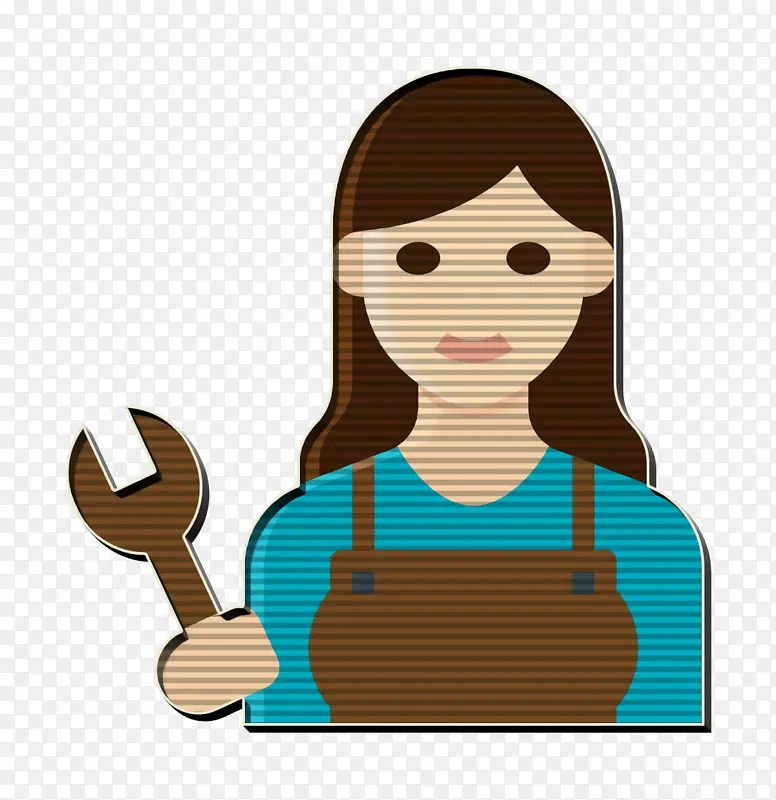 职业女性图标 职业和工作图标 机械图标