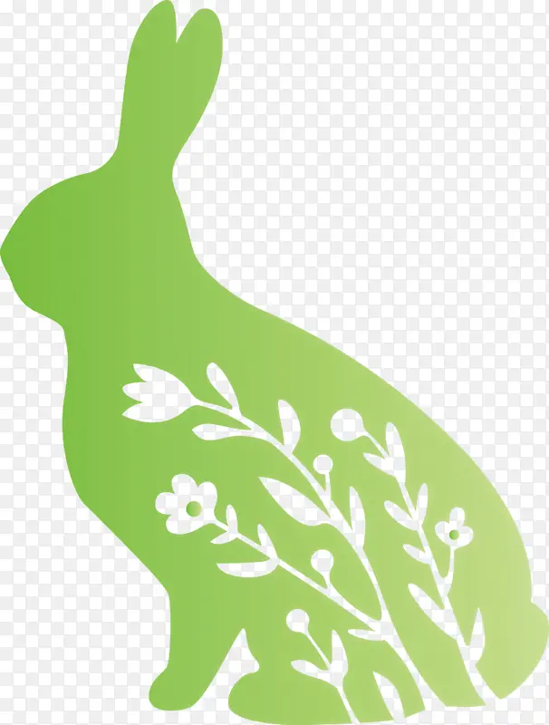 花兔 复活节 树叶