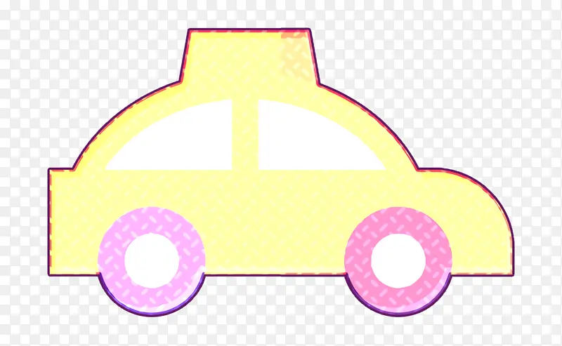 出租车图标 交通图标 粉色