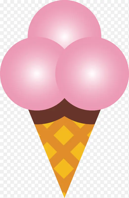 冰淇淋蛋筒 心形 粉色