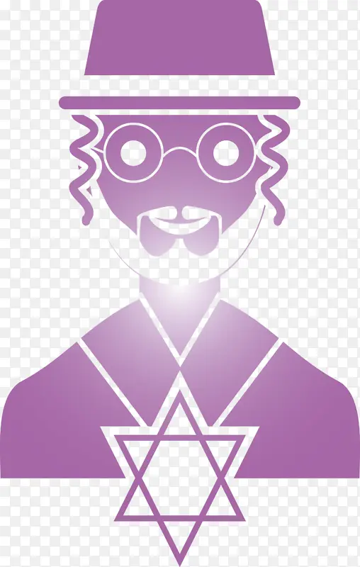 犹太 紫色 卡通