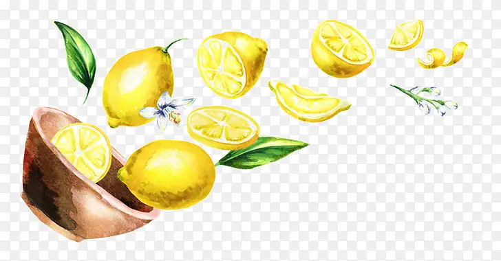 黄色 柠檬 水果