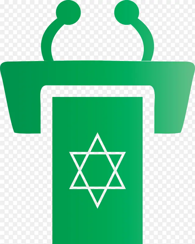 犹太 绿色 线条
