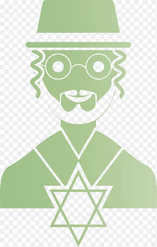 犹太 绿色 头
