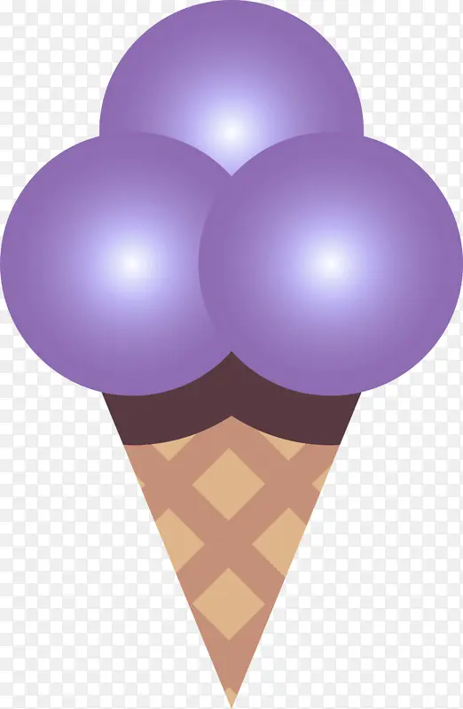 冰淇淋蛋筒 紫色 心形