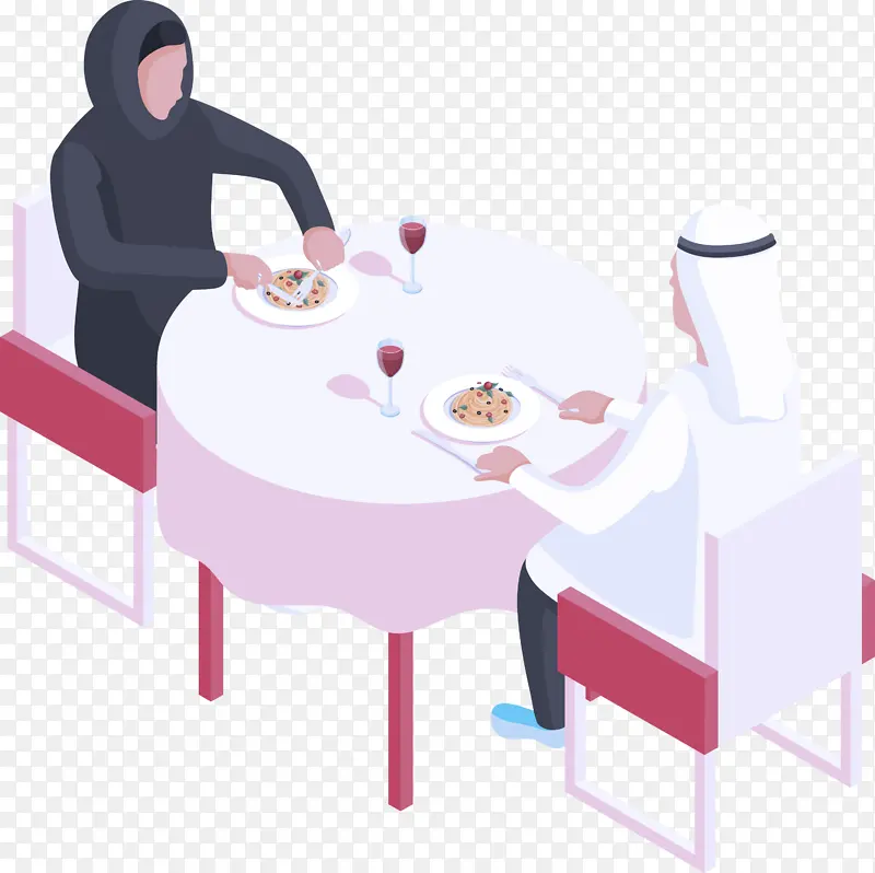 阿拉伯家庭 阿拉伯人 桌子