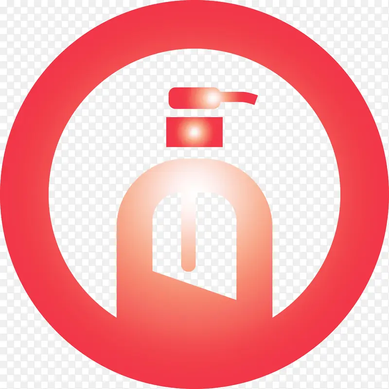 洗手消毒液瓶 红色 标志