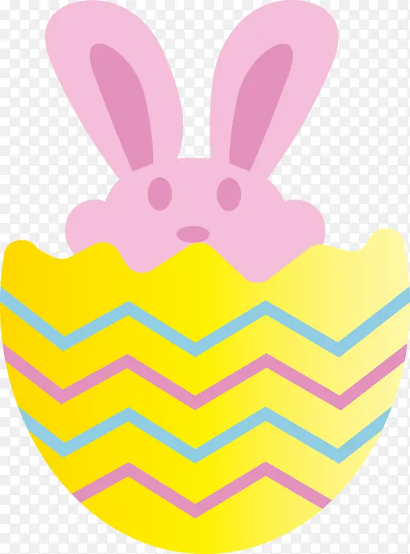 彩蛋兔子 复活节快乐 黄色