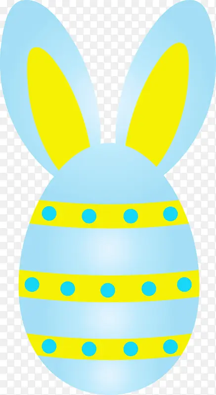 有兔子耳朵的复活节彩蛋 黄色 复活节彩蛋