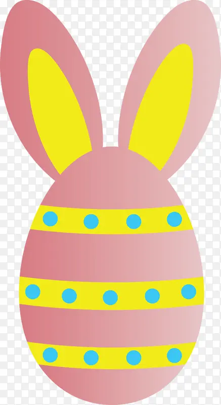 复活节彩蛋有兔子耳朵 黄色 复活节彩蛋