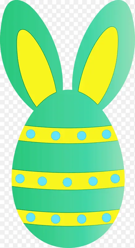 复活节彩蛋有兔子耳朵 水彩 油漆