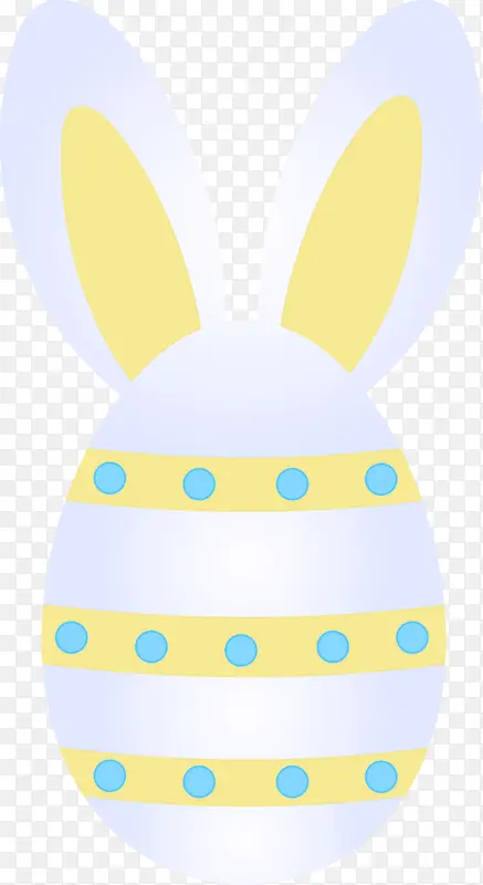 带兔子耳朵的复活节彩蛋 黄色 复活节兔子
