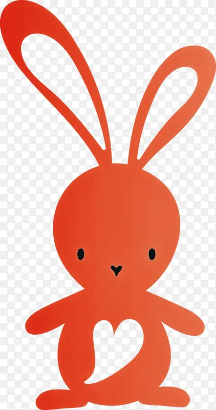 可爱的复活节兔子 复活节 橙色