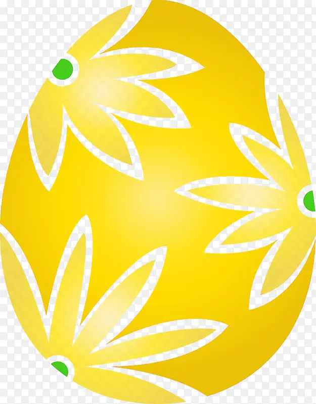 花复活节彩蛋 复活节快乐 黄色