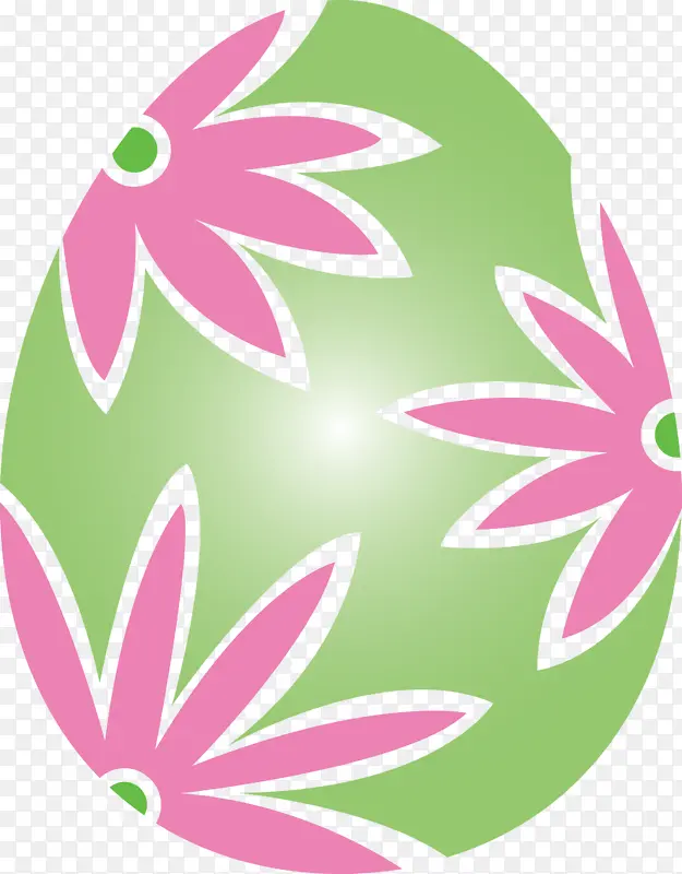 花朵复活节彩蛋 复活节快乐 绿色