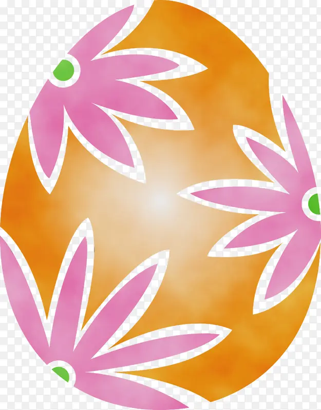 花朵复活节彩蛋 复活节快乐 水彩