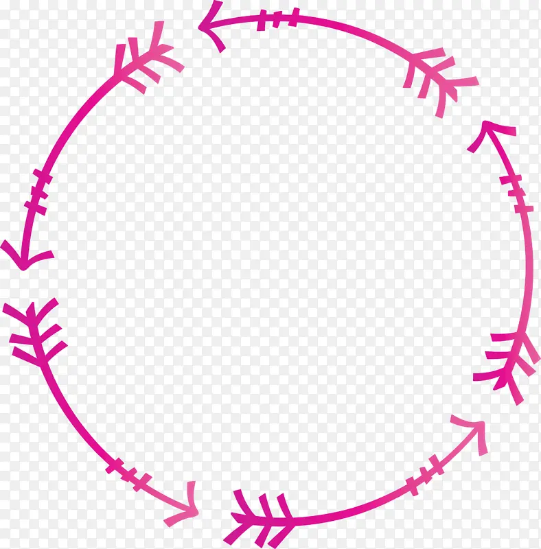 波西米亚箭头框 粉色 圆形