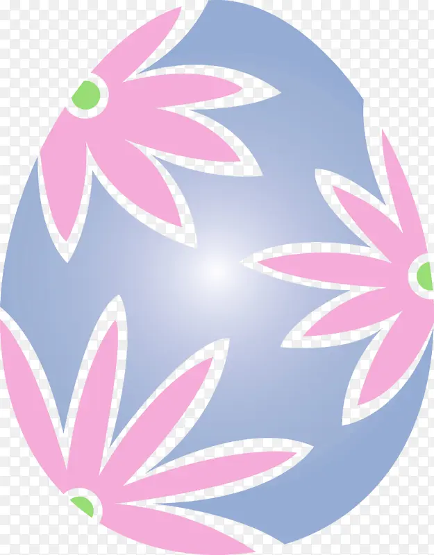 花朵复活节彩蛋 复活节快乐 水彩