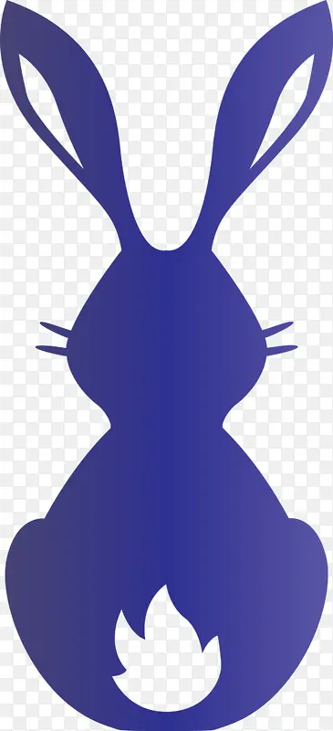 可爱的兔子 复活节 钴蓝色