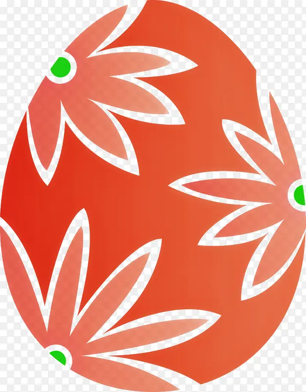 花复活节彩蛋 复活节快乐 橙色