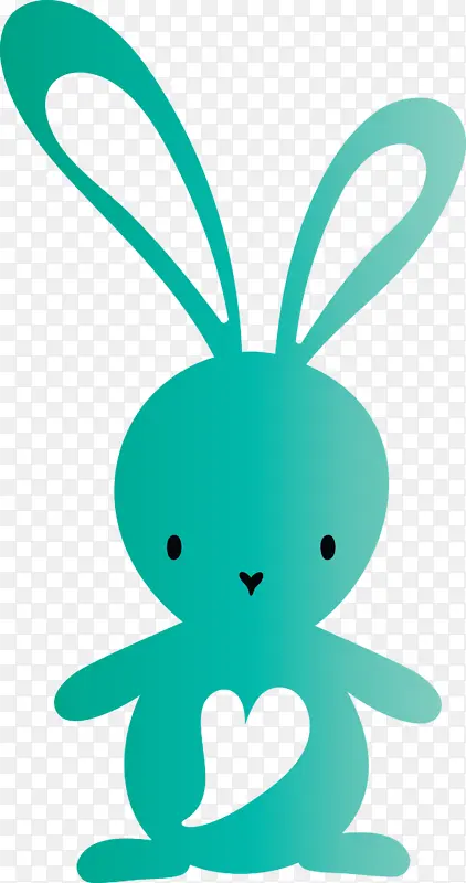 可爱的复活节兔子 复活节 绿色