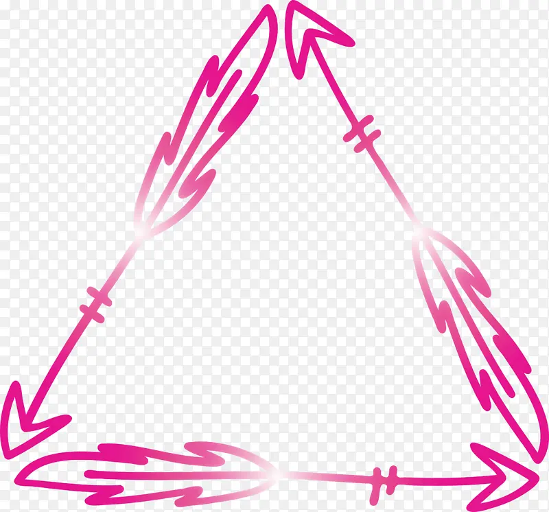 波西米亚箭头三角框 粉色 线条