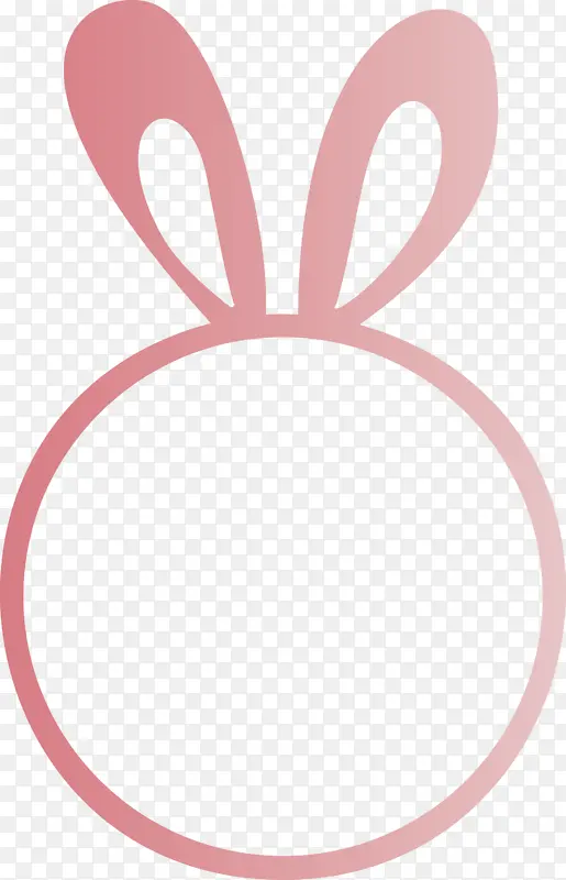 复活节兔框 粉色 椭圆形