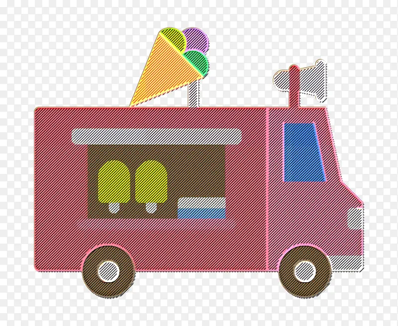 冰淇淋图标 冰淇淋卡车图标 卡车图标