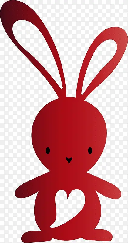 可爱的复活节兔子 复活节 红色