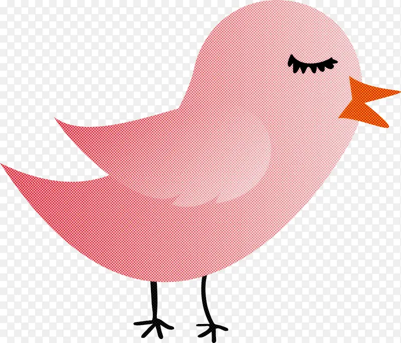 卡通鸟 可爱鸟 粉色