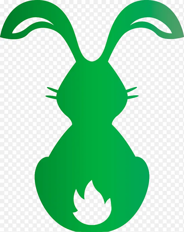 可爱的兔子 复活节 绿色