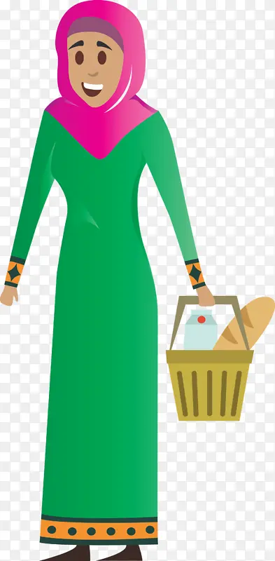 阿拉伯女人 阿拉伯女孩 绿色