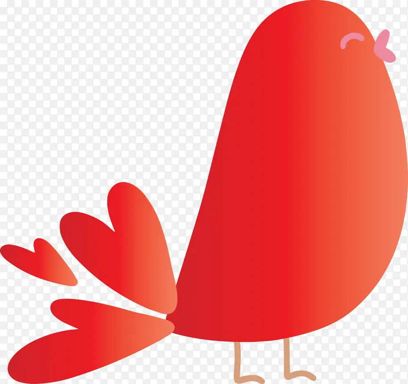 可爱的卡通鸟 红色 鸡肉
