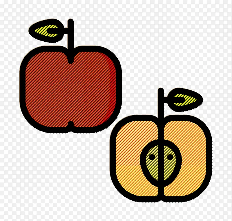苹果图标 食品和餐厅图标 水果和蔬菜图标