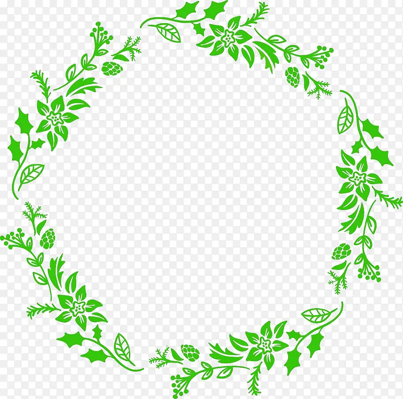 圣诞框架 花框架 绿色