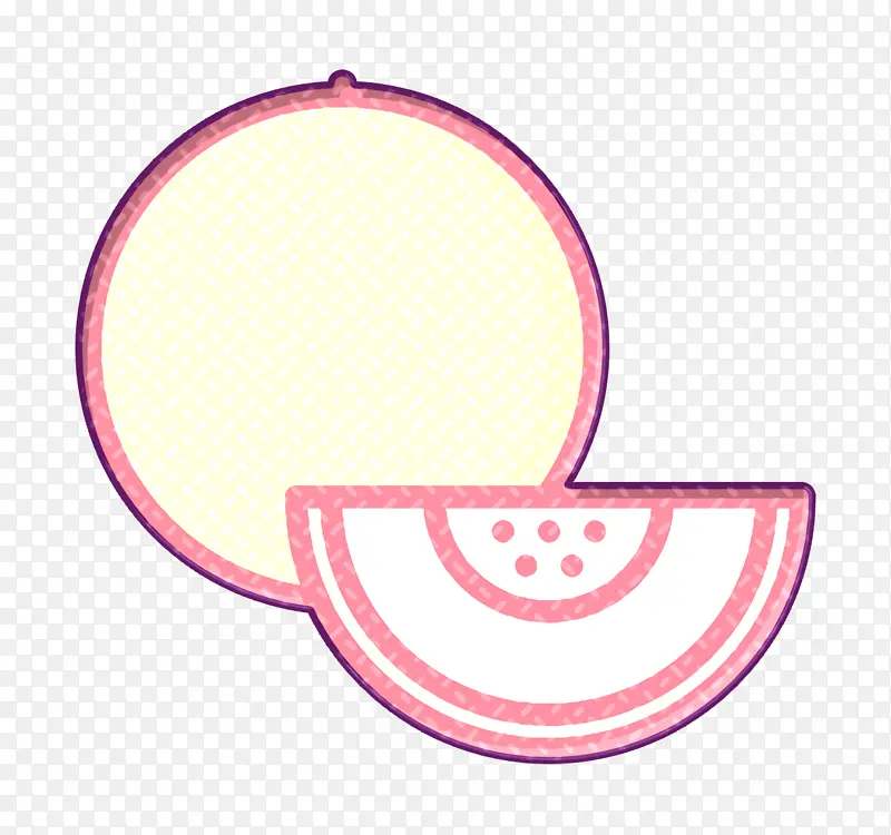 水果和蔬菜图标 甜瓜图标 粉色