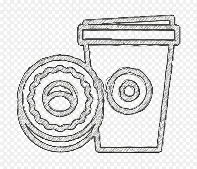 咖啡图标 甜甜圈图标 纸杯图标
